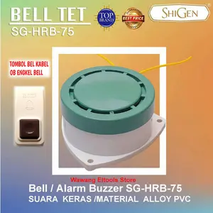 PAKET Bel Tet/Bell Listrik/Sekolah/Istirahat/Rumah/Alarm Buzzer SG-HRB-75/SH PLUS TOMBOL BEL Pintu Kabel Saklar
