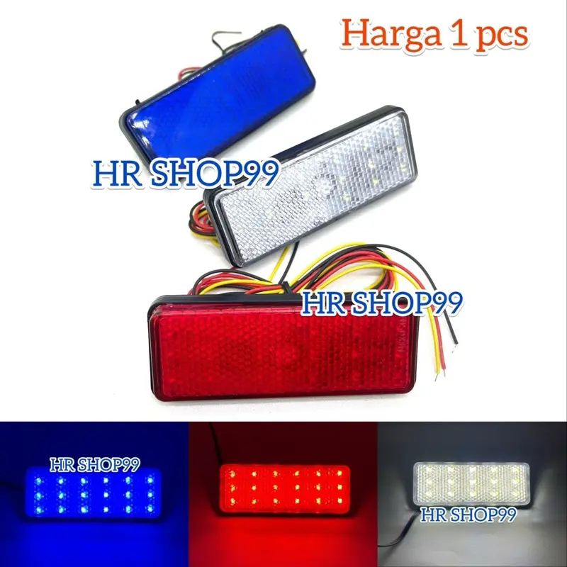 Lampu Stop Rem Led Mata Kucing Kotak - lampu stop belakang Kedip Dc 12volt
