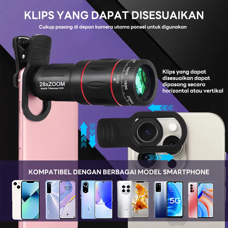 【ready stock】Apexel Harga minimum Kit Lensa Kamera Ponsel HD Zoom Telefoto 28X Lensa Ponsel Makro Fisheye Sudut Lebar untuk Smartphone hp tripod kamera handphone apexel optik universal telezoom tele 18x25 dengan 28x apexel