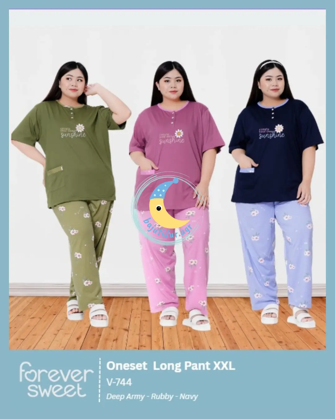 Baju Tidur Kaos Premium Super Jumbo CP Forever Sweet Concept 5XL Ld125 sampai Ld130