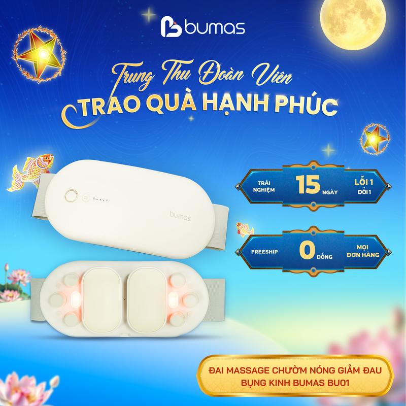 [BUMAS] Đai Chườm Nóng Massage Bụng Kinh BU01 - Dung lượng 5000mAh - Quà tặng sinh nhật cho bạn gái