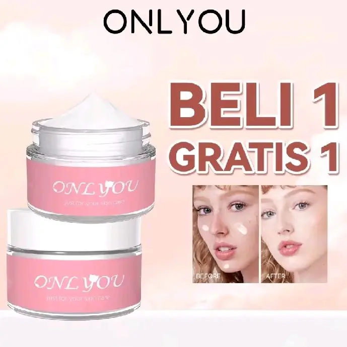 【Beli 1 Gratis 1】2PCS ONLYOU original Bright Stuff Tone Up cream Melembabkan kulit wajah & tubuh toning  Instant Brightening menghidrasi Pelembab Wajah cream..