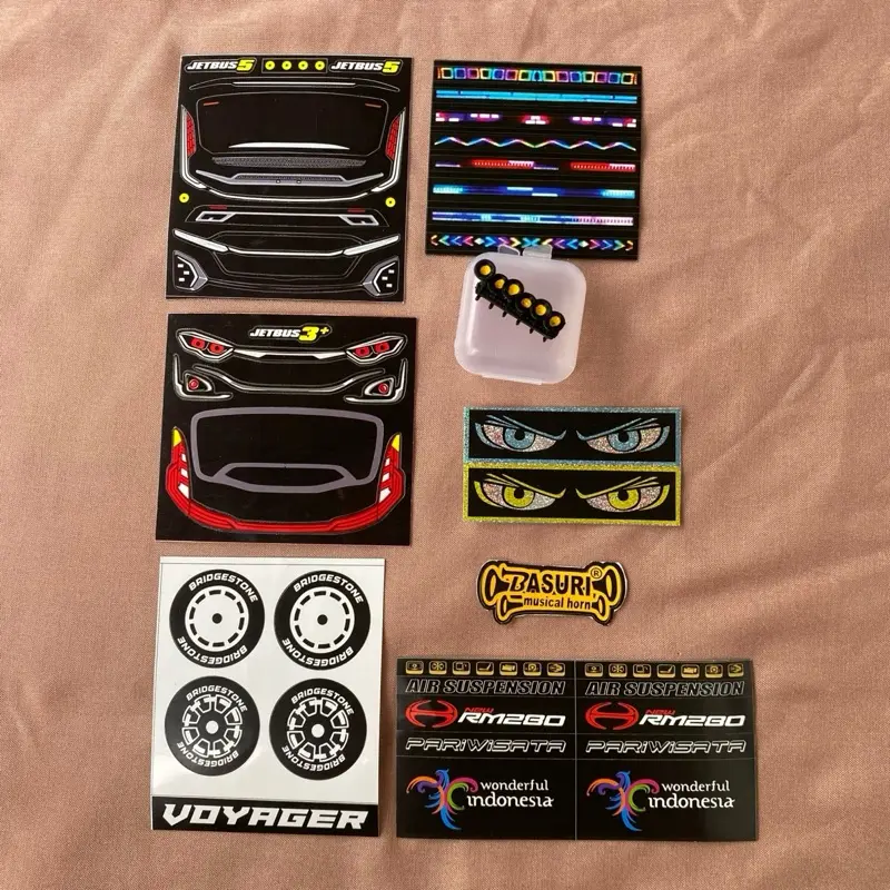 Stiker dan miniatur bus basuri Corong 4