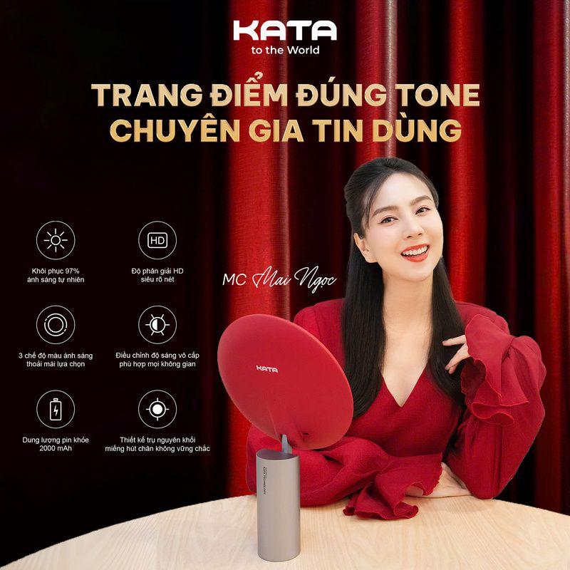 KATA Gương Led Trang Điểm Miro O2 Để Bàn 3 Chế Độ Ánh Sáng CRI 97 Thiết Kế Tháo Rời Mặt Gương HD Sắc Nét Tiện Lợi Khi Dùng 