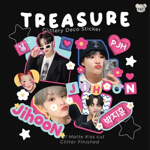 TREASURE GLITTERY DECO STICKER By Sajangneeds - STICKER KPOP KISS CUT