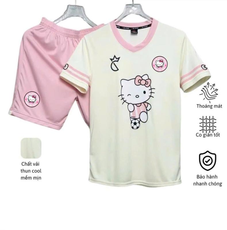 [CÓ IN TÊN ] Bộ Đồ Bóng Đá HELLO KITTY, In Hello, Lồng Hình Dễ Thương , Chất Liệu Vải Thun Lạnh, Mềm Mịn Thoáng Mát