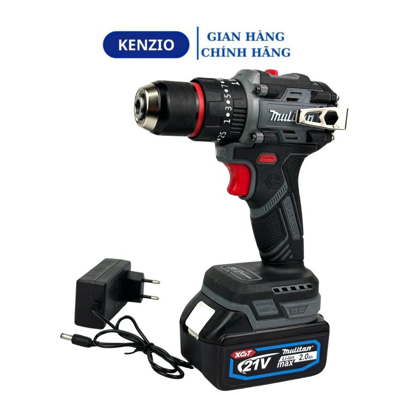 Máy khoan pin MULITIAN M21V-3368 , động cơ từ không chổi than, 3 Chức Năng 25 Cấp Trượt, Đầu Kẹp 10ly Autolock, Pin 10 Cell, bảo hành 6 tháng