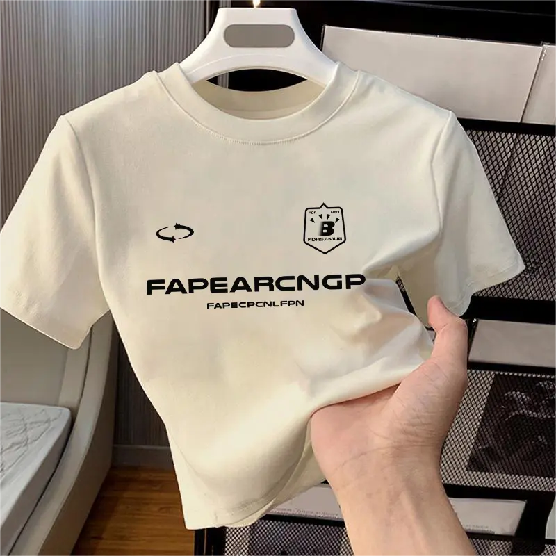 LYBH 006-147+148 Baju Pendek Wanita Tshirt Kaos Korean Style Putih Polos Wanita Tshirt Kaos Korean Style Korea Letter pattern print Baju Basic Crop Top Muda Atasan Kaos Tshirt 1