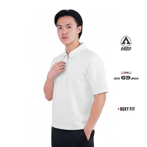 Aerostreet Polo Shirt Lex Broken White Man Kaos Kerah Zipper Poloshirt QFBAA