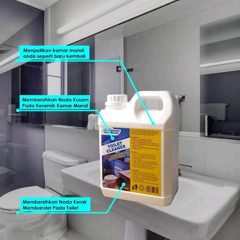 FASTCLEAN TOILET CLEANER Terbaru Pembersih Kamar Mandi Viral Pembersih Serbaguna 1Liter Free Kuas & Sarung Tangan Cairan 2