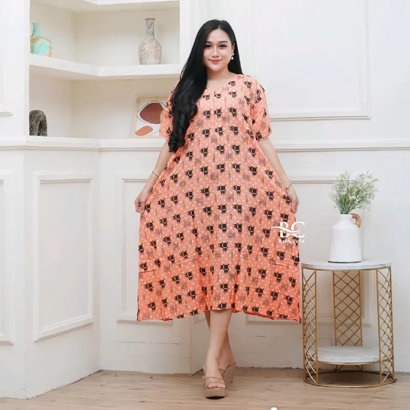 BATIKCERIA - Daster Jumbo  Busui Resleting Depan Baju Tidur Rayon Adem Nyaman Bumil 3