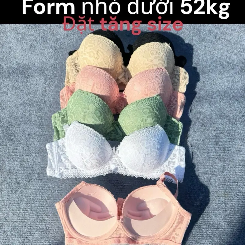 [4] [FORM NHỎ-QUẢ NHỎ-CẨN TĂNG SIZE] COMBO 3 ÁO Lót Nữ Ren - Không Gọng Mút Mềm Mỏng 2.5CM   Women Bra Cup Quai 0