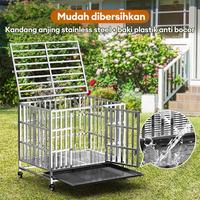 Gambar 【50% Diskon】Kangdang Anjing Besi lipat besar Dayang kuat anti karat Stainless Dog Cage Penebalan Tabung Persegi Tabung Baja rak tempat tidur bertingkat tempat makan cat condo kucing rumah house tenda dewasa jumbo kucing outdoor bonus kasur untuk sofa - M dari PaPaPet.id Kab. Tangerang 3 Tokopedia