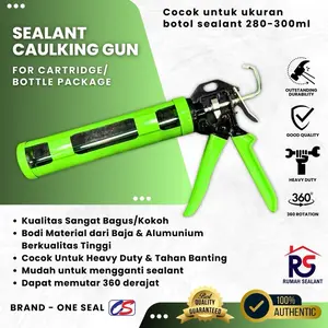 ONE SEAL Handy Gun / Tembakan Sealant Baja A3 & Aluminium Berkualitas Tinggi 360 Derajat Mudah Ganti Isian Lem Hijau