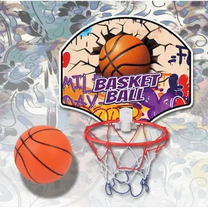 Mainan Anak Papan Ring Basket Magic Shoot Bola Basket 17cm Backboard Jaring Tempel Dinding