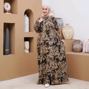 Gamis motif daun nikita busui friendly rayon premium by batikm3 collection Dress  gamis muslim Wanita Panjang  Gamis Busana Muslim Wanita