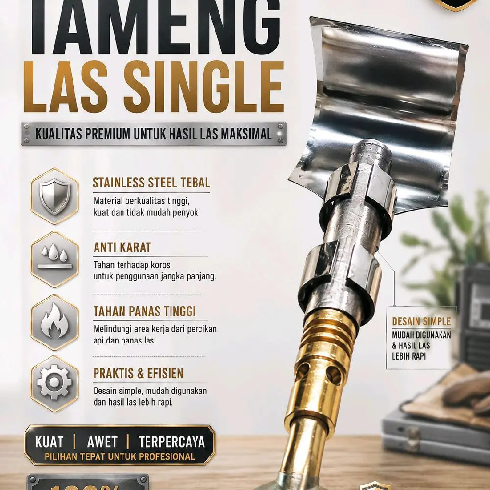 Tameng Las Single Stainless Tebal Berkualitas untuk Pekerjaan Las AC dan Kulkas(SINGLE)