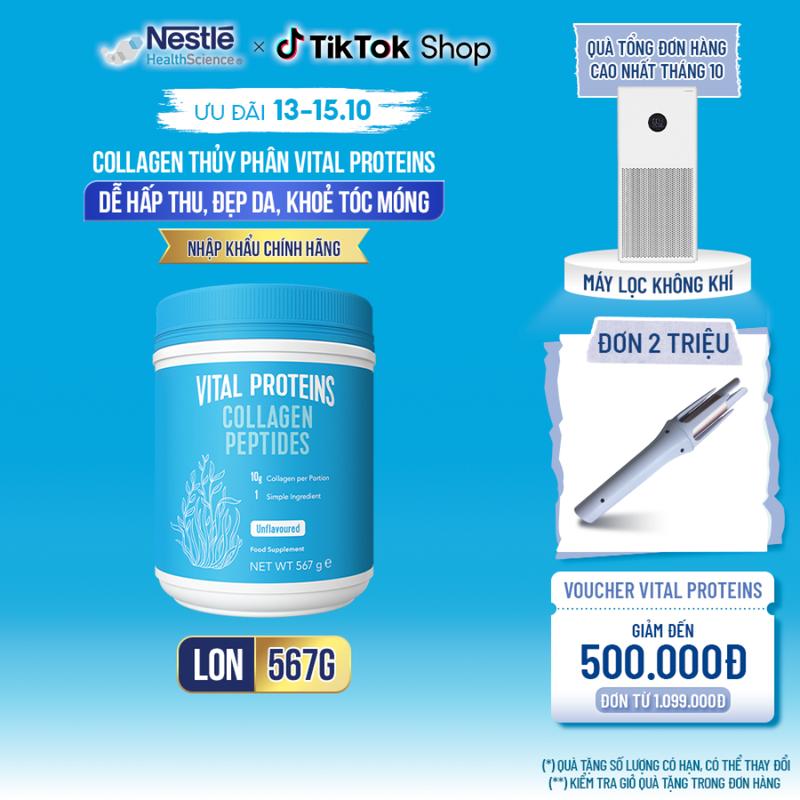 Collagen Thủy Phân Dạng Bột NESTLÉ VITAL PROTEINS Xuất Xứ Mỹ Hỗ Trợ Làm Dẹp Da,Cải Thiện Sức Khỏe Tóc,Móng 567G