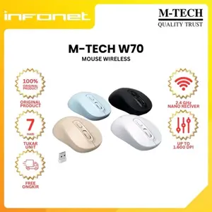 MOUSE WIRELESS M-TECH W70 SILENT CLICK FREE BATERAI