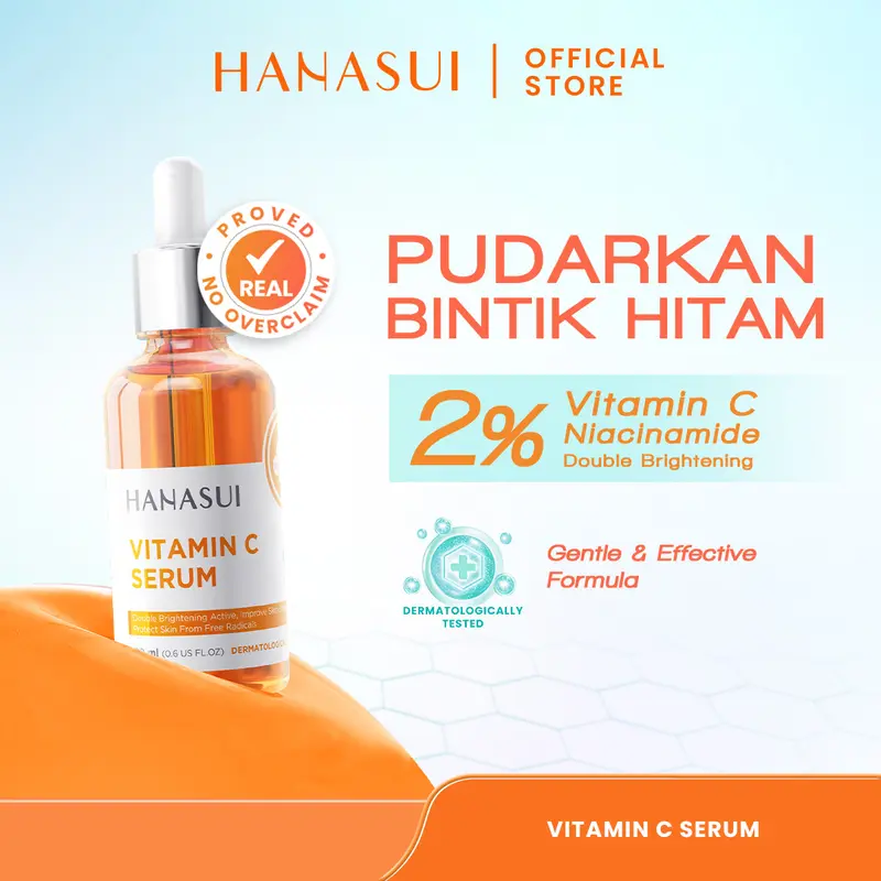 (REAL 10% ADVANCE NIACINAMIDE) Hanasui Power Bright Expert Serum + Vitamin C Serum - Mencerahkan, Kurangi Bintik Hitam Bekas Jerawat dengan kandungan Niacinamide dan Betaine 1