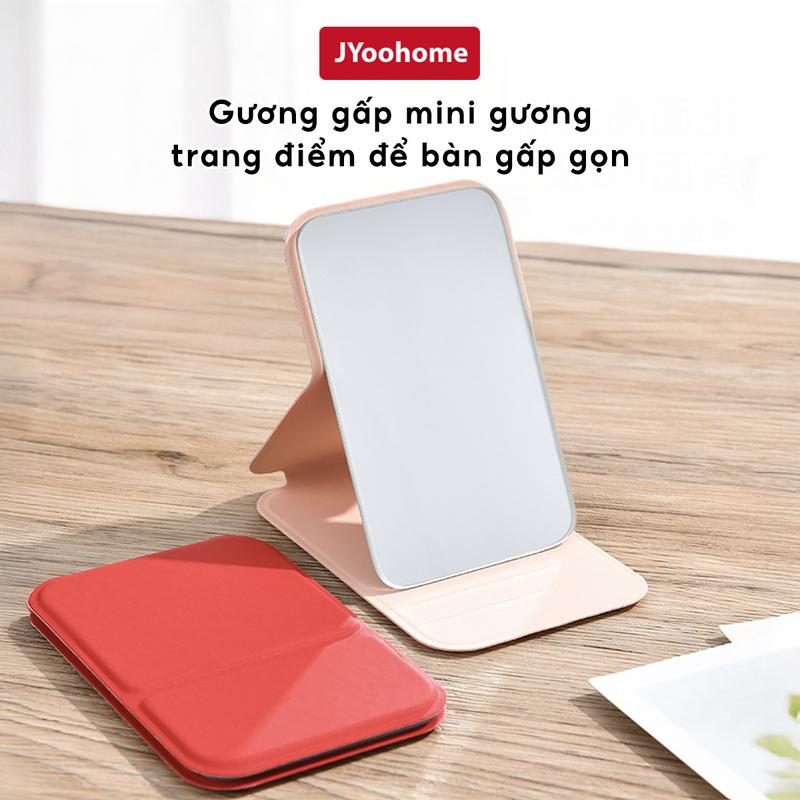  Gương Gấp Mini Bỏ Túi Cầm Tay JYoohome Gương Soi Trang Điểm Để Bàn Da PU Gấp Gọn Tiện Lợi 