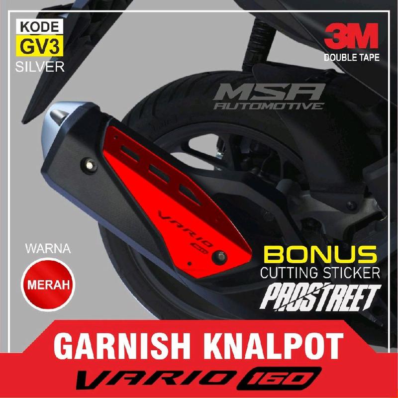 GARNISH KNALPOT VARIO ALL NEW 160 , COVER TUTUP KNALPOT VARIO 160 , MUFFLER COVER VARIO 3