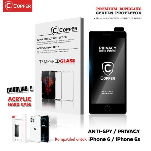 Gambar COPPER Compatible For iPhone 6 / 6S - Tempered Glass PRIVACY | Anti Gores Anti Spy Full Glue - Putih, TG PRIVACY dari Copper Surabaya Kota Surabaya Tokopedia