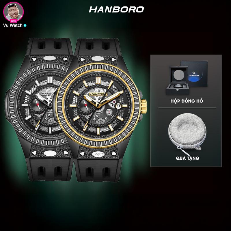 Đồng Hồ Cơ Nam HANBORO 850 [4749] | Miễn phí 1 lần thay kính