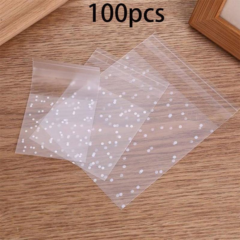 Self-adhesive Cookie Bag, 100pcs Transparent Candy Bag, Gift Wrapping Bag for Cookies, Candies, Gifts, Party Favors 2