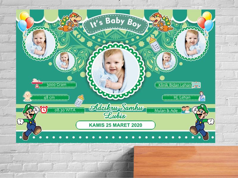 CETAK FOTO BIODATA BAYI - PAPAN MDF DEKORASI DINDING UKURAN 20x30cm Hadiah 4