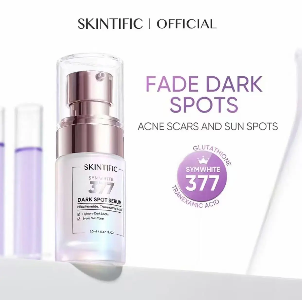 SKINTIFIC Sym White 377 Dark Spot Serum with Niacinamide Brightening Whitening Skincare Serum Improving