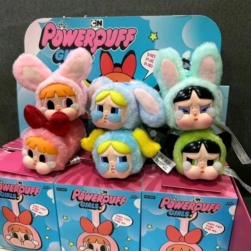 [Ready Stock] POP MART Crybaby × Powerpuff Girls Vinyl Face Plush Authentic Boneka bubble 1
