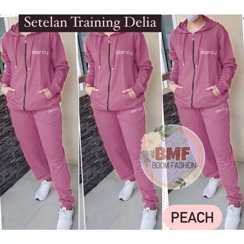 BOOM - Setelan Training Delia Hoodie L XL XXL 3XL 4XL Fashion Pakaian Training Wanita Jumbo Baju Olahraga Muslim 3