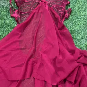 [ RedPink ] Lingerie Dress Babydoll Baju Dinas Malam Sexy Hot Premium Quality Butterfly Halterneck Model Ikat Open Forth Depan Back Low Less Include G-String Poliester Nylon High Quality L-KUPU