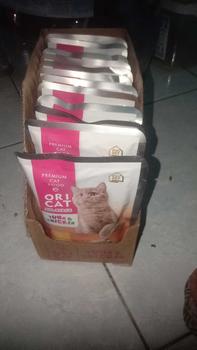 Product Review of ORI CAT wet food pouch / sachet isi 12 pcs - Makanan basah kucing MURAH from "**k J** 2