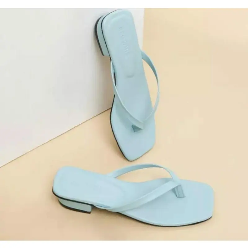 SENDAL WANITA JEPIT HAK TAHU 3 CM SIMPLE TRANDY SAHYLA SANDAL WANITA KEKINIAN 2