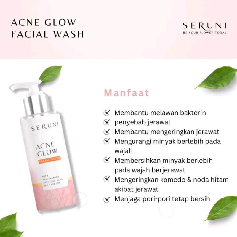 [ORIGINAL] Seruni - Acne Glow Facial Wash - Dapat Mengangkat Kotoran & Mengangkat Noda Hitam Bekas Jerawat Membersihkan 3