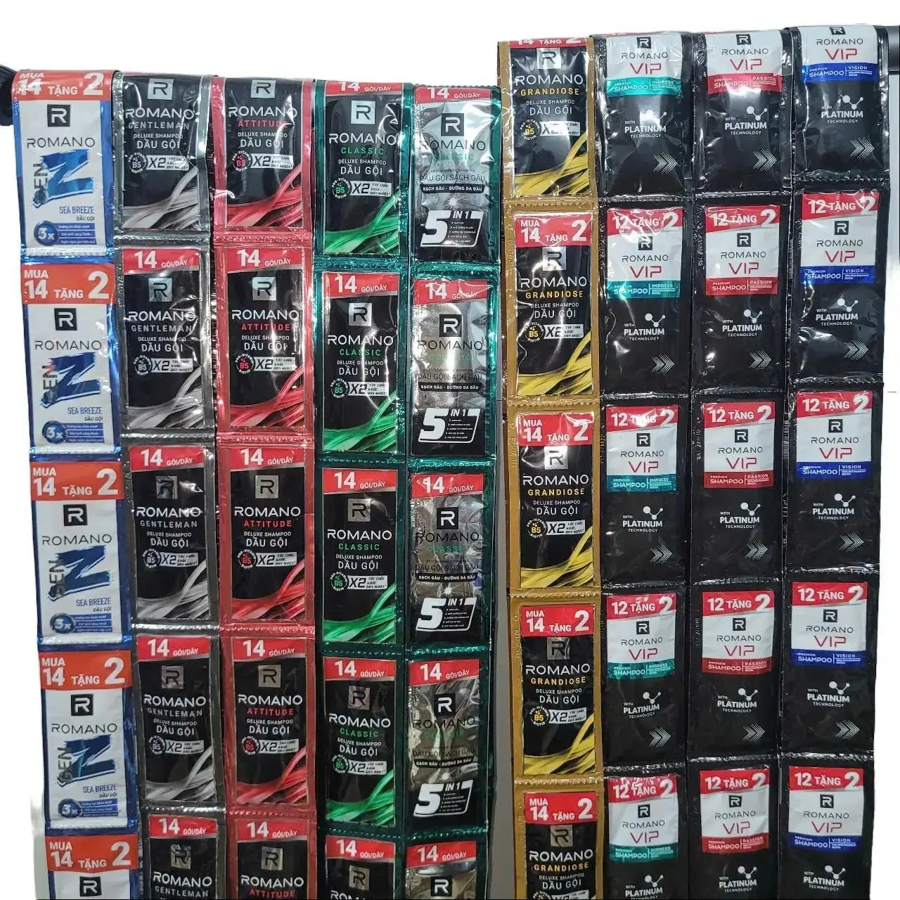Dầu gội đầu romano dây 5g/gói đủ màu