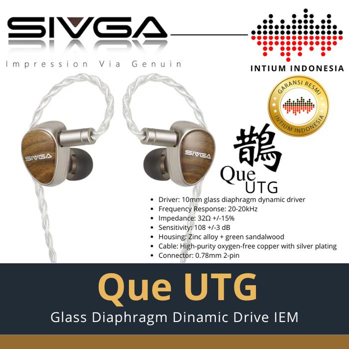 Gambar SIVGA QUE UTG Glass diaphragm dynamic driver In Ear Monitor Earphone  Headset dari Intium Store Kota Administrasi Jakarta Utara Tokopedia