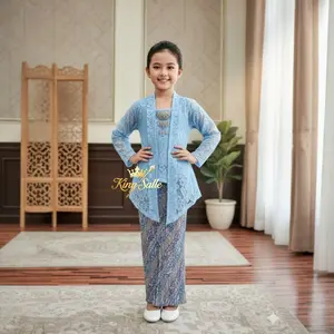 Kebaya Kutubaru Anak KATUN Panjang/Setelan Kebaya Anak ANEKA WARNA CANTIK