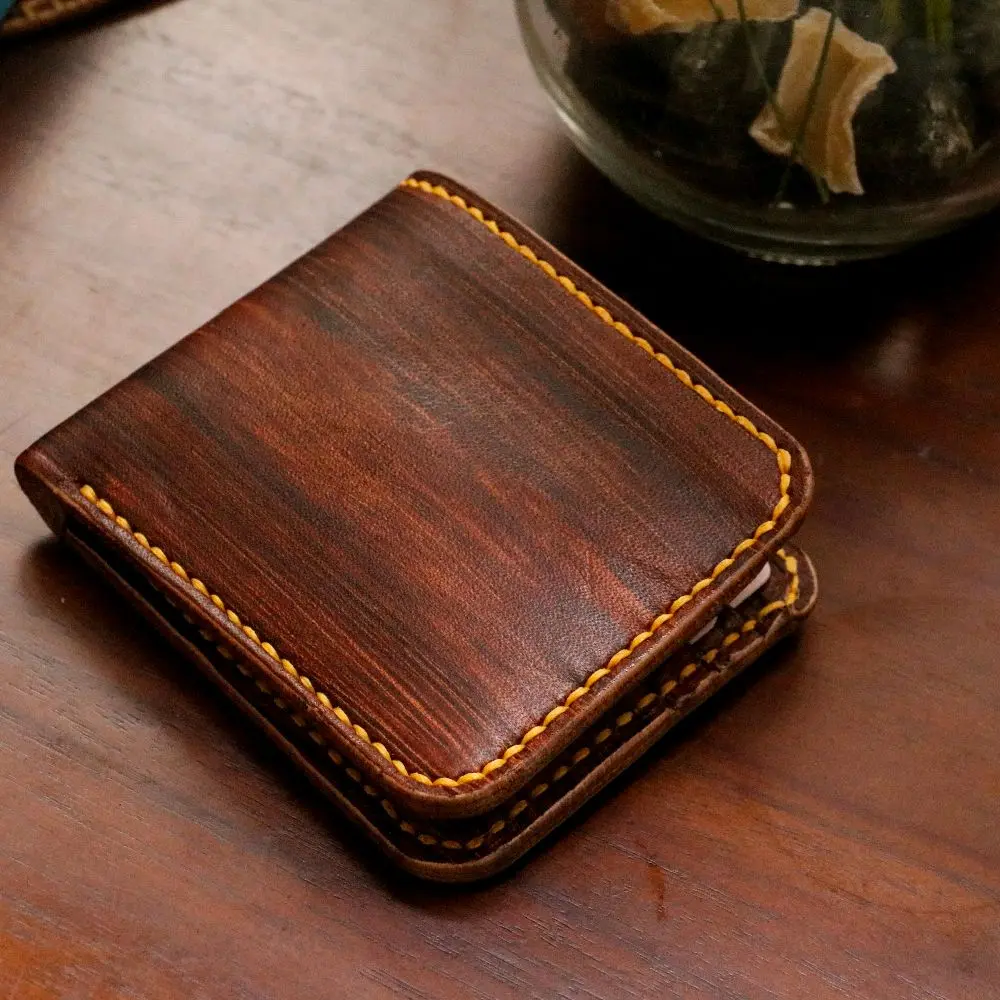 HISTRO FUJI leather vegtan wallet | dompet kulit asli handmade handstiching | natural leather wallet