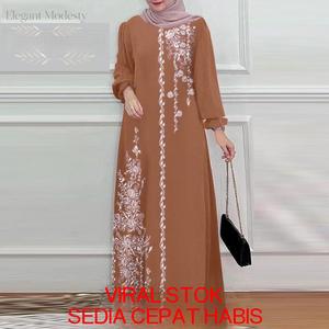 Pakaian Muslim Bersulam Popular Terlaris - Selesa dan Elegan, Sesuai untuk Pelbagai Acara, Tersedia dalam Stok Baju Kurung Batwing Sulam Tangan Butang Kebaya Kids Lace Material Pahang Stripes Ironless Modern Premium Jaquard Jubah Digital Crip Dress Style