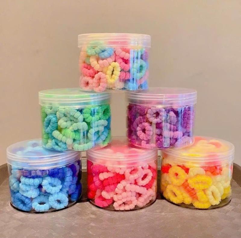 Set 100 Dây Buộc Tóc Cao Su Co Giãn Thời Trang Hàn Quốc Chun