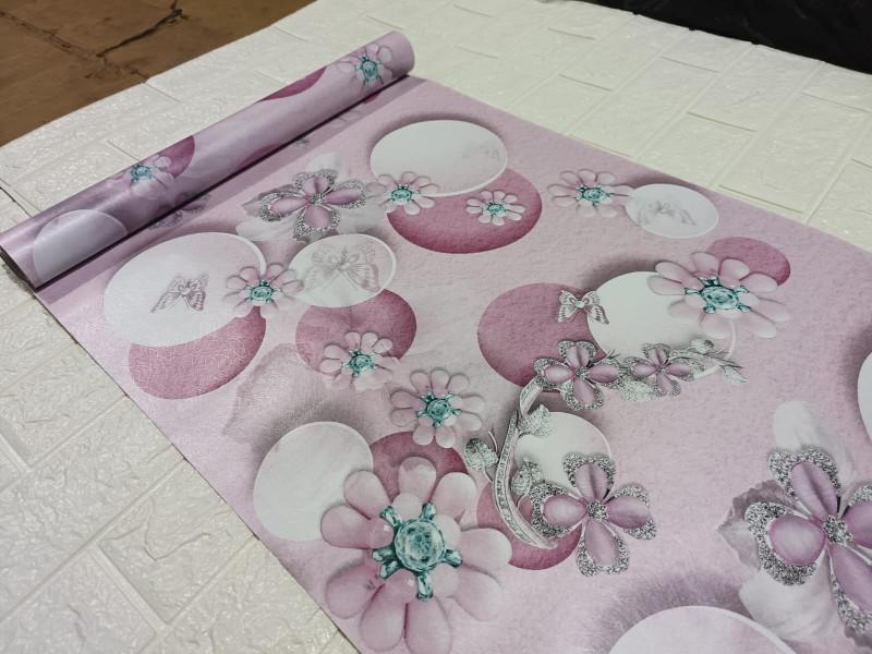 Product Introduction of Wallpaper Stiker Dinding Motif Kupu-kupu pink Mewah Elegan Kertas 5