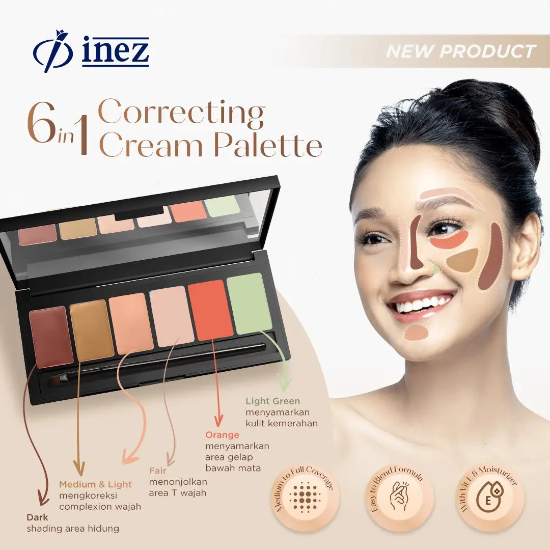 Inez 6 in 1 Correcting Cream Palette