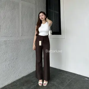 Barbar _ Kylie Cutbray Pants Highwest Celana Flare Pants Wanita Semi Woll Premium