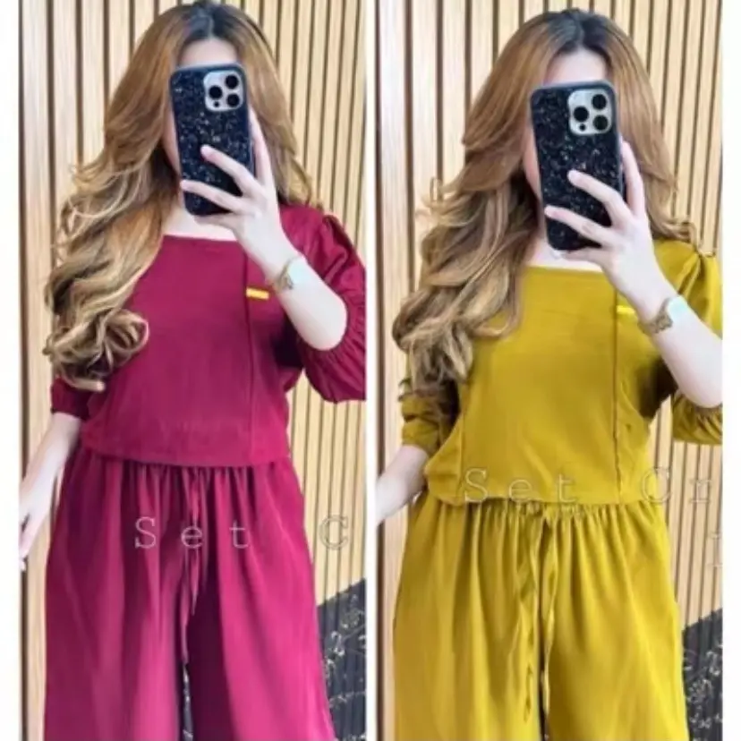 Paket Hemat One Set Stelan Wanita // Stelan Cringkle Wanita // Stelan Alica Terbaru