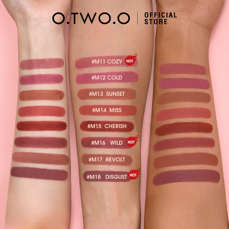 【TD】O.TWO.O 2-Piece Long-lasting (Need to Wait For Drying)Velvety Mist Texture Lock-in Makeup Technology Misty Kiss Lock Color Matte Lipstick 6