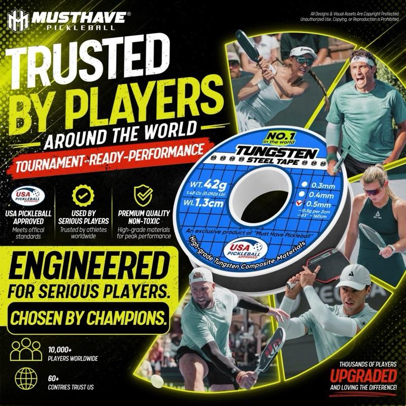 TUNGSTEN STEEL TAPE - Băng Dán Tăng Trọng Lượng, Chì Tungsten Cho Vợt Pickleball | Tùy Chỉnh Cân Bằng - Độ Vợt Hiệu Quả, An Toàn Và Chính Xác