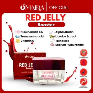 Omaira Beauty - Red Jelly Booster with 5% Niaciamide | Membantu menyamarkan noda hitam, Flek, Bekas jerawat | Membantu Melembabkan with Sodium Hyoluronate